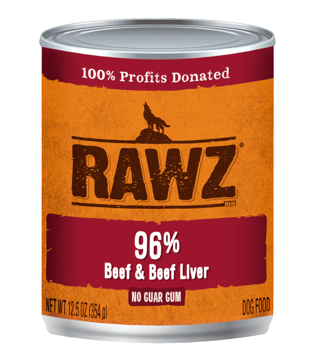 Rawz Canned Dog Food 12.5 oz Pate 96%  Beef and Liver - Image 1