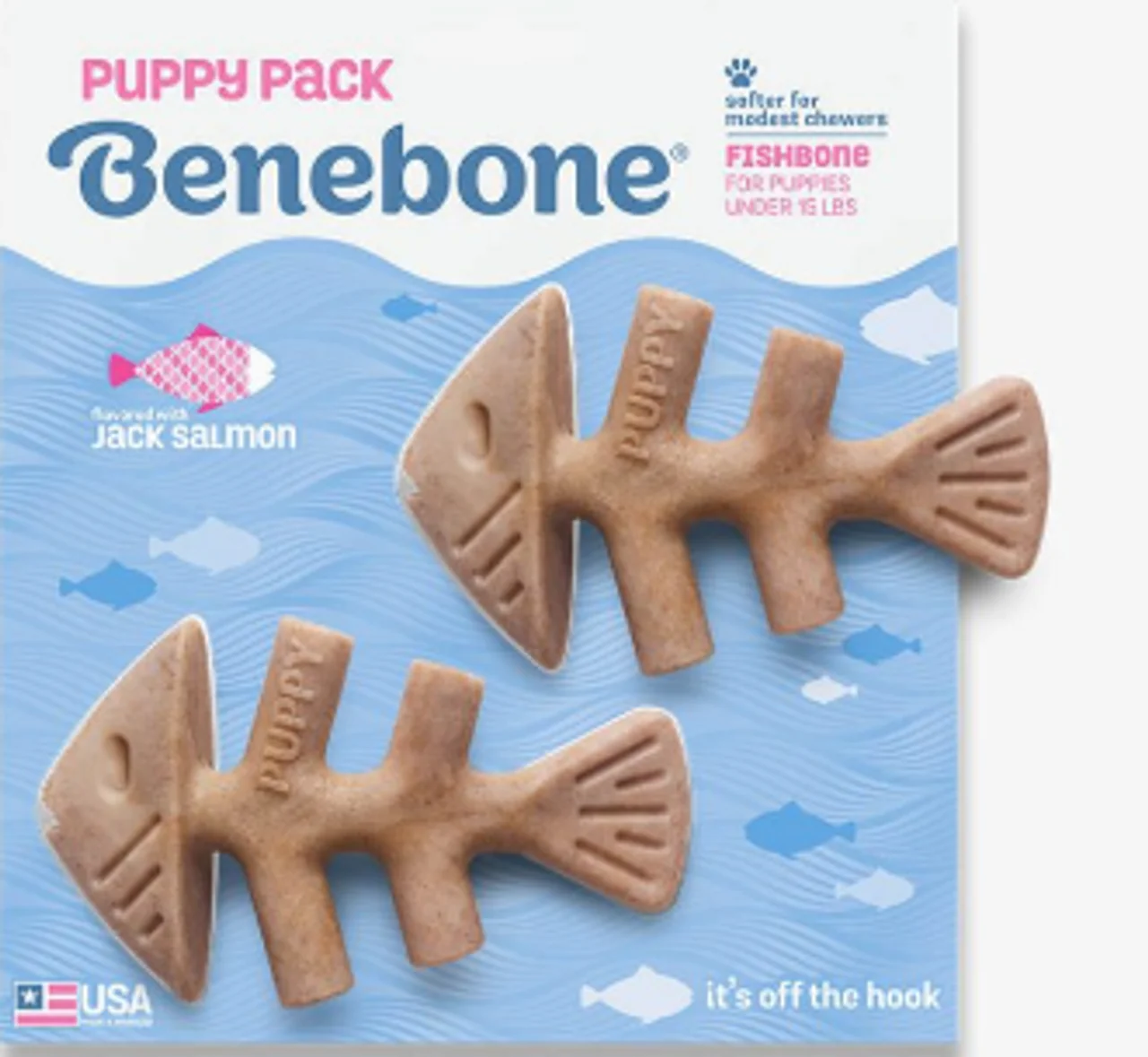 Benebone Fishbone Tiny Puppy, 2pk - Image 1