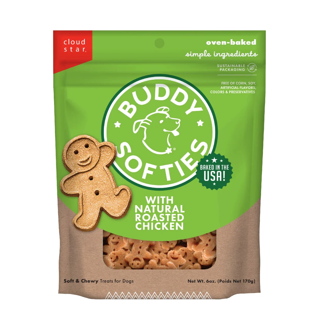 Cloud Star Buddy Biscuits Softies Soft & Chewy Dog Treats, Roasted Chicken, 6 oz. Pouch - Image 1