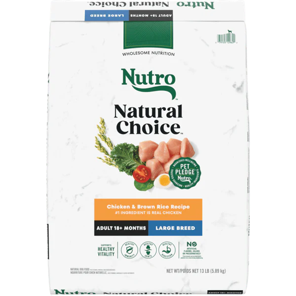 Nutro Natural Choice Dry Dog Food Large Breed Adult Chicken & Brown Rice Recipe 13lb bag - Image 1