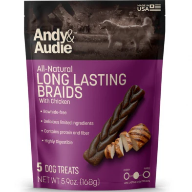 Andy & Audie Long-Lasting Chew Braid  Chicken 5.9oz - Image 1