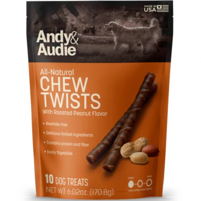 Andy & Audie All-Natural Chew Twists  Roasted Peanut 6oz - Image 1