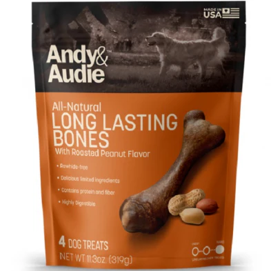 Andy & Audie Long-Lasting Chew Bones  Roasted Peanut 11.3oz - Image 1