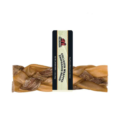 Redbarn Dog Treat Collagen Wrapped Esophagus Braid Medium - Image 1