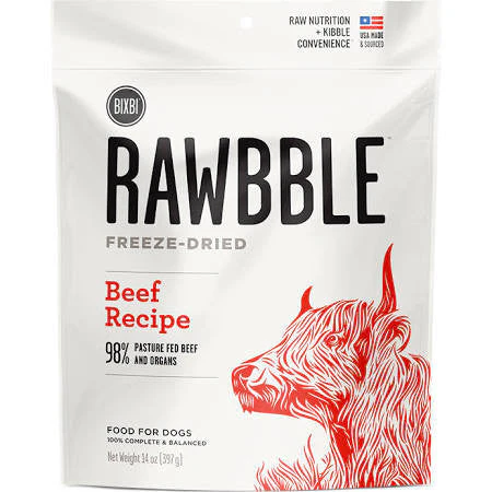 Bixbi Rawbble Dog Freeze Dried Beef 14oz - Image 1
