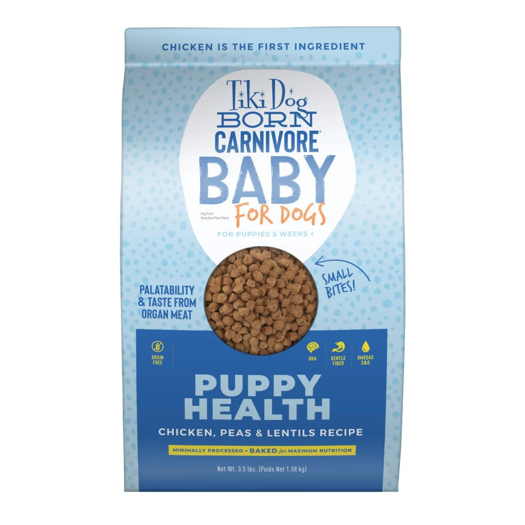 Tiki Dog Born Carnivore Baby Dry Dog Food For Puppies, Chicken, Peas & Lentils, 3.5 lbs. Bag - Image 1