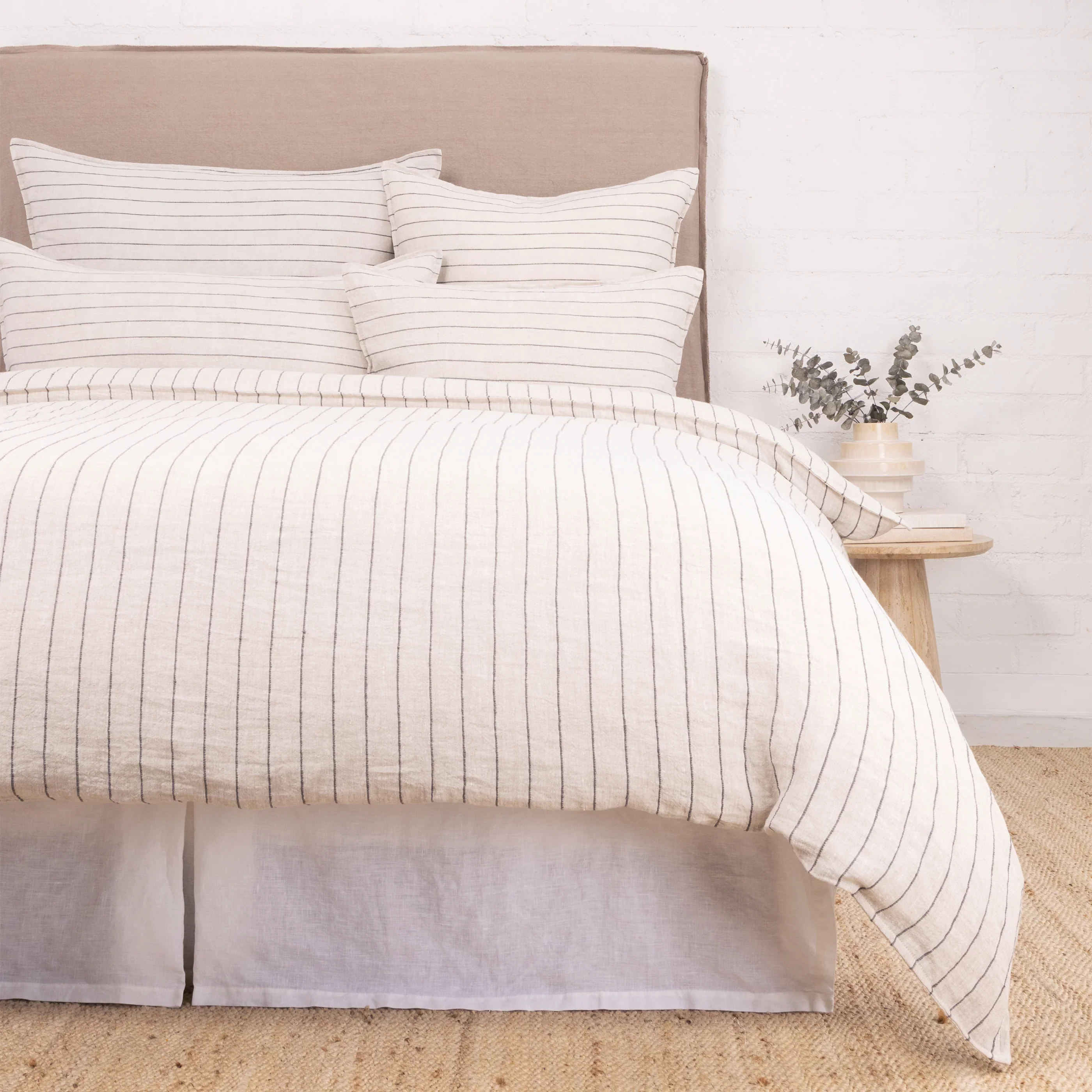Blake Duvet Cover, Cream/Grey