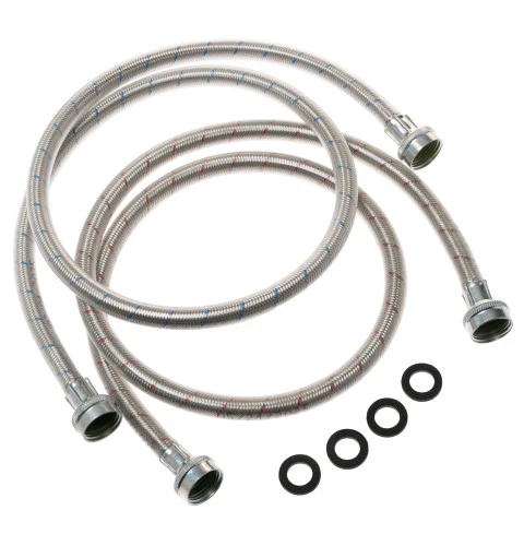 GE® Universal Washing Machine Stainless Steel Hoses - 2 Pack PM14X10005 - Image 1