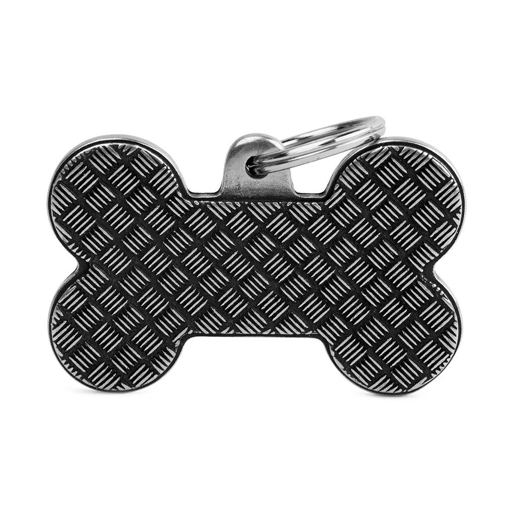 My Family ID Bronx XL Platform Bone ID Tag in Antique Silver - Image 1