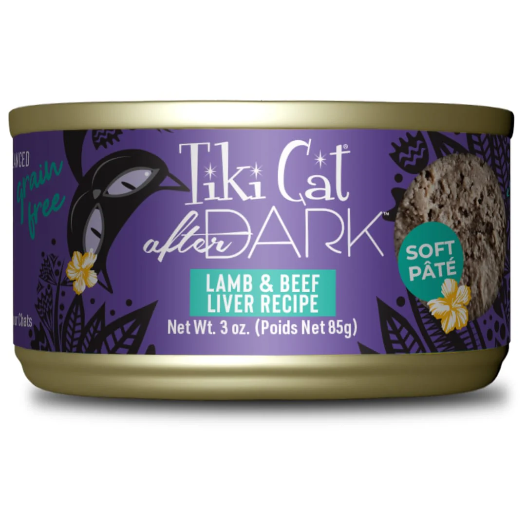 Tiki Cat After Dark Pate Wet Cat Food Lamb & Beef Liver 3oz Can - Image 1