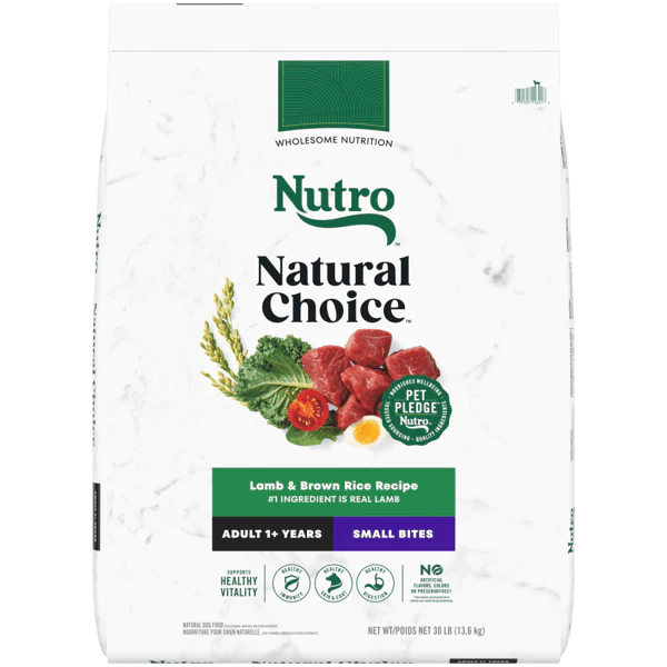 Nutro Natural Choice Dry Dog Food Adult Small Bites Lamb & Brown Rice Recipe 30lb bag - Image 1