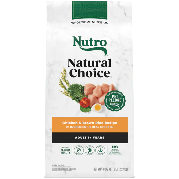 Nutro Natural Choice Dry Dog Food Adult Chicken & Brown Rice Recipe 5lb bag - Image 1