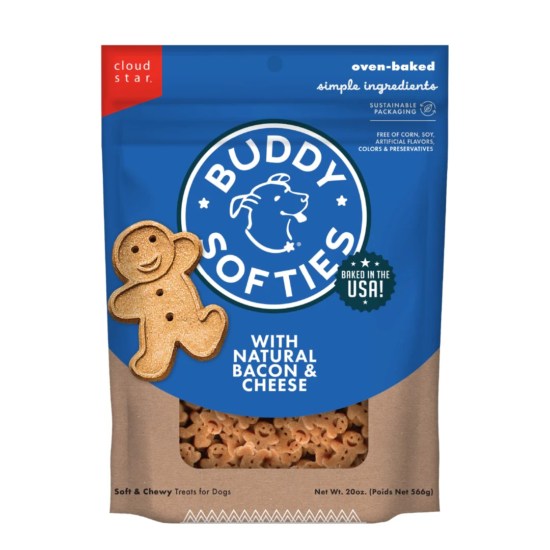 Buddy Biscuits Softies Soft & Chewy Dog Treats, Bacon & Cheese, 20 oz. Pouch - Image 1