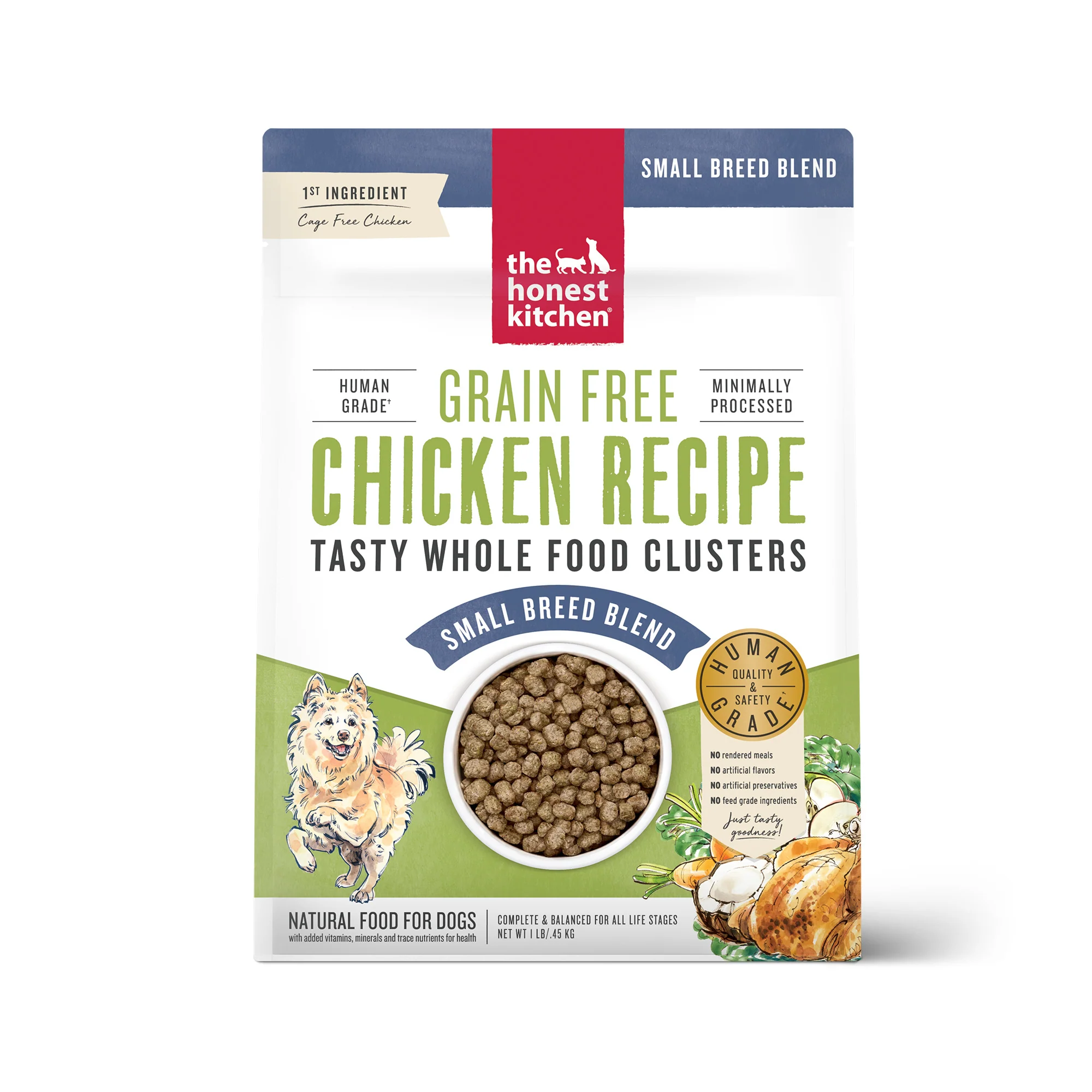 The Honest Kitchen Whole Food Clusters Small Breed Grain Free Chicken Dry Dog Food 1lb - Image 1
