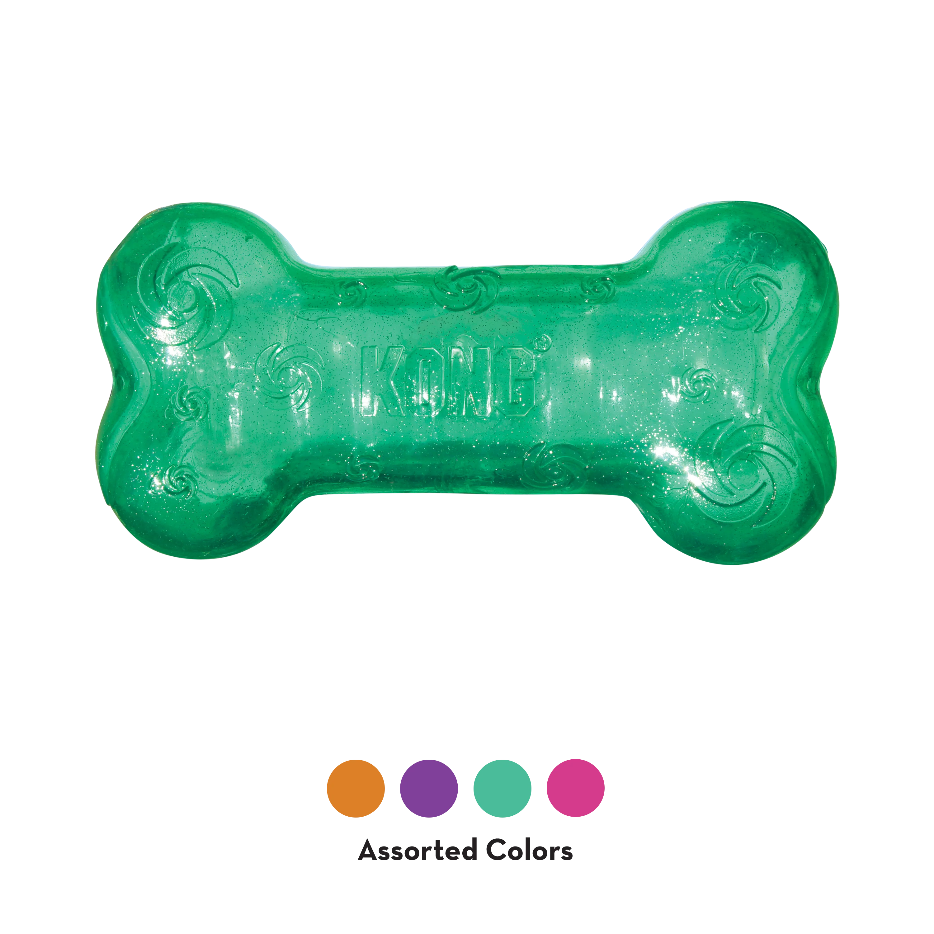 Kong Dog Toy Squeezz Crackle Bone Medium Assorted - Image 1