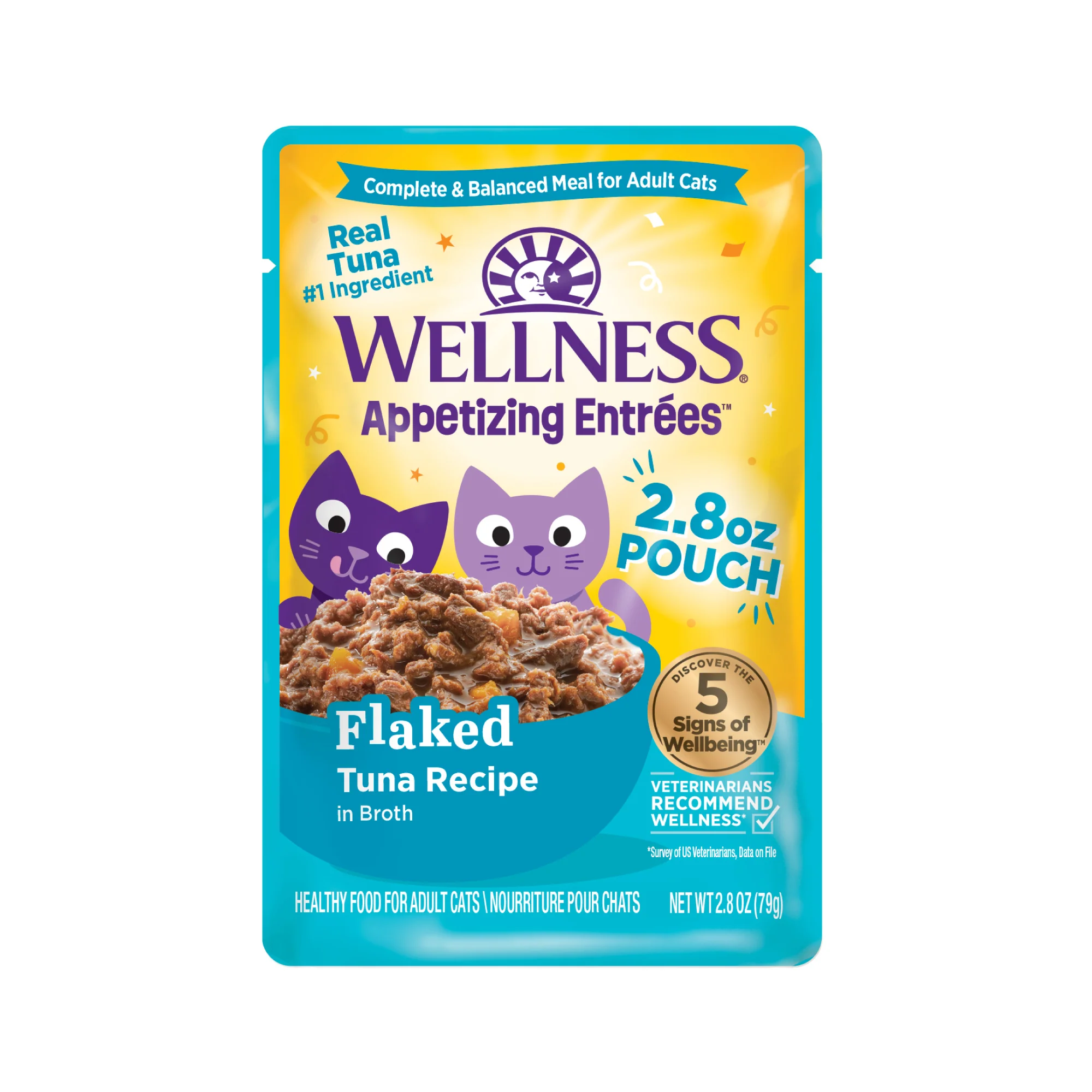 Wellness Appetizing Entrées Flaked Tuna Adult Wet Cat Food 2.8oz - Image 1