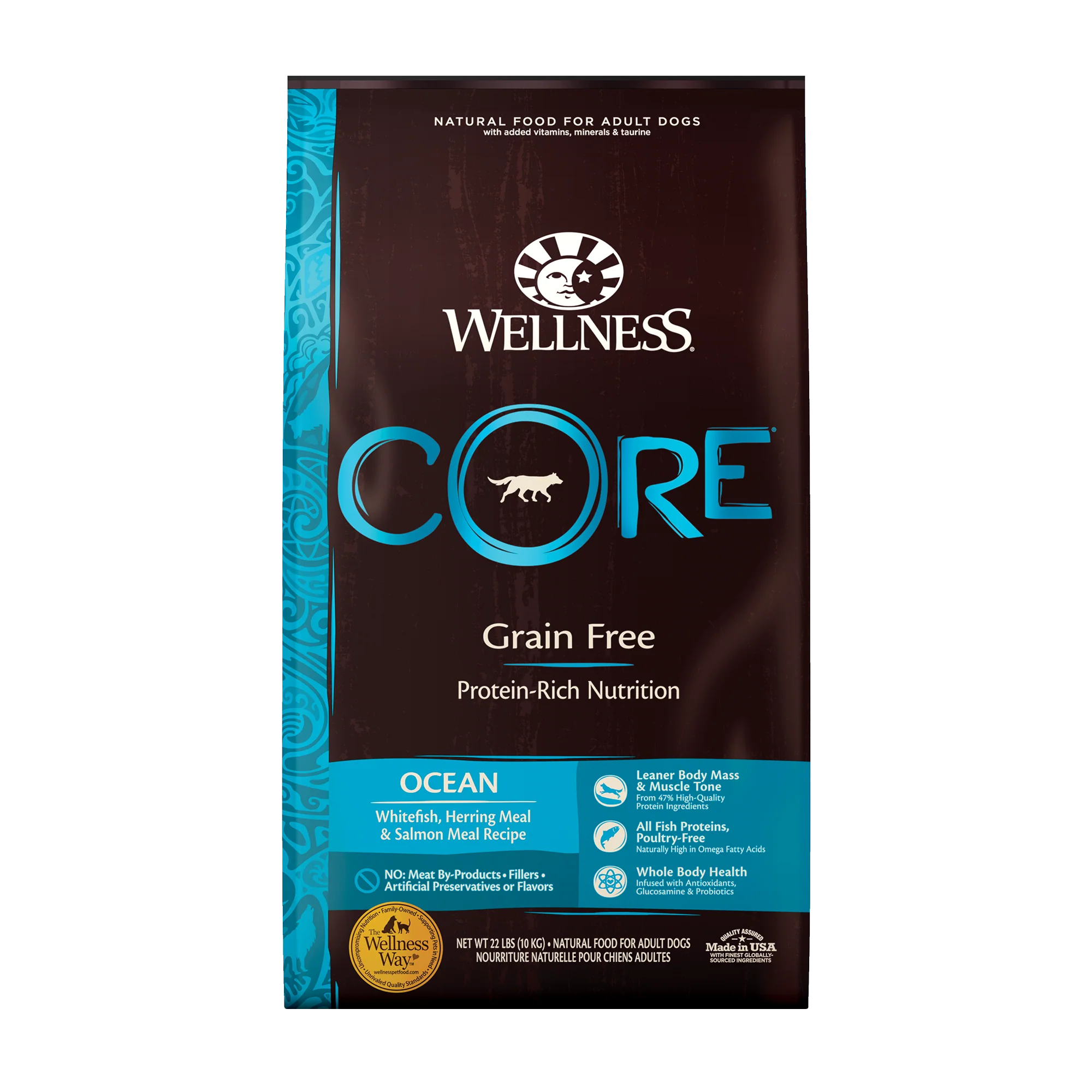 Wellness CORE Natural Grain Free Dry Dog Food Ocean Whitefish Herring & Salmon 22lb Bag - Image 1