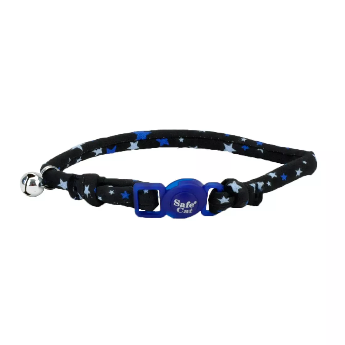Coastal Safe Cat 3/8in Wide 8-12in Round Fashion Collar Clack Stars - Image 1