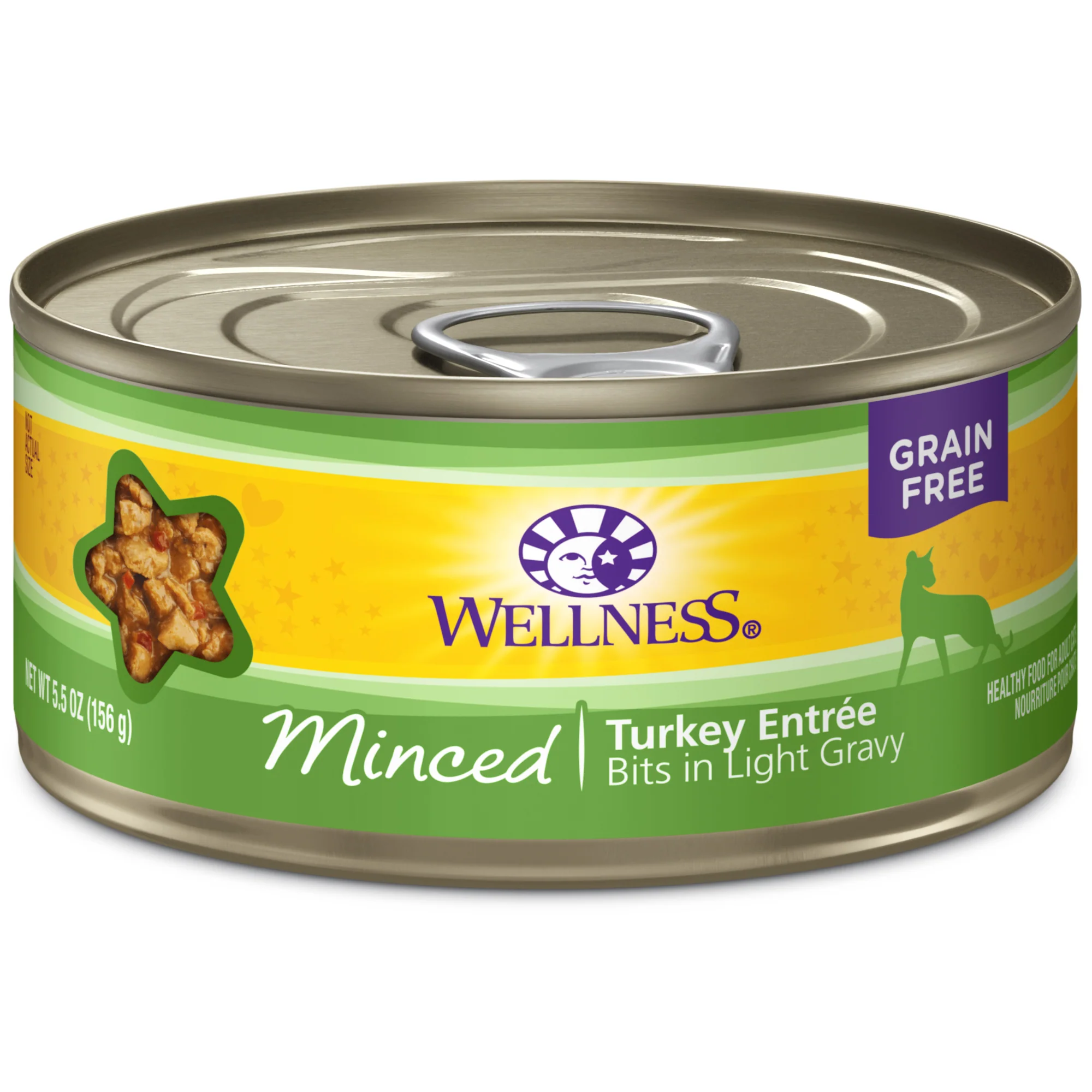 Wellness Complete Health Natural Grain Free Wet Canned Cat Food Minced Turkey Entree 5.5oz Can - Image 1