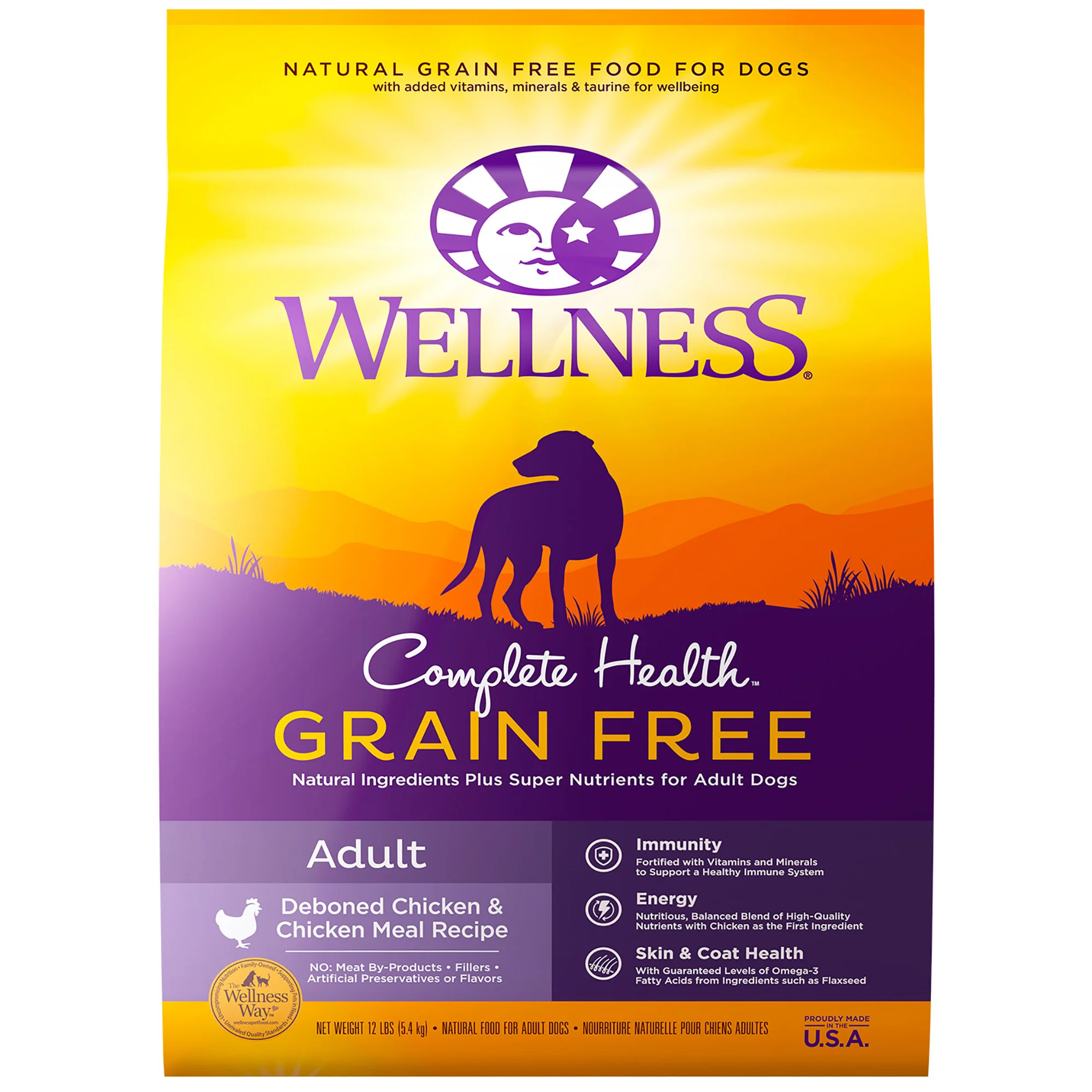 Wellness Complete Health Natural Grain Free Dry Dog Food Chicken 12lb Bag - Image 1
