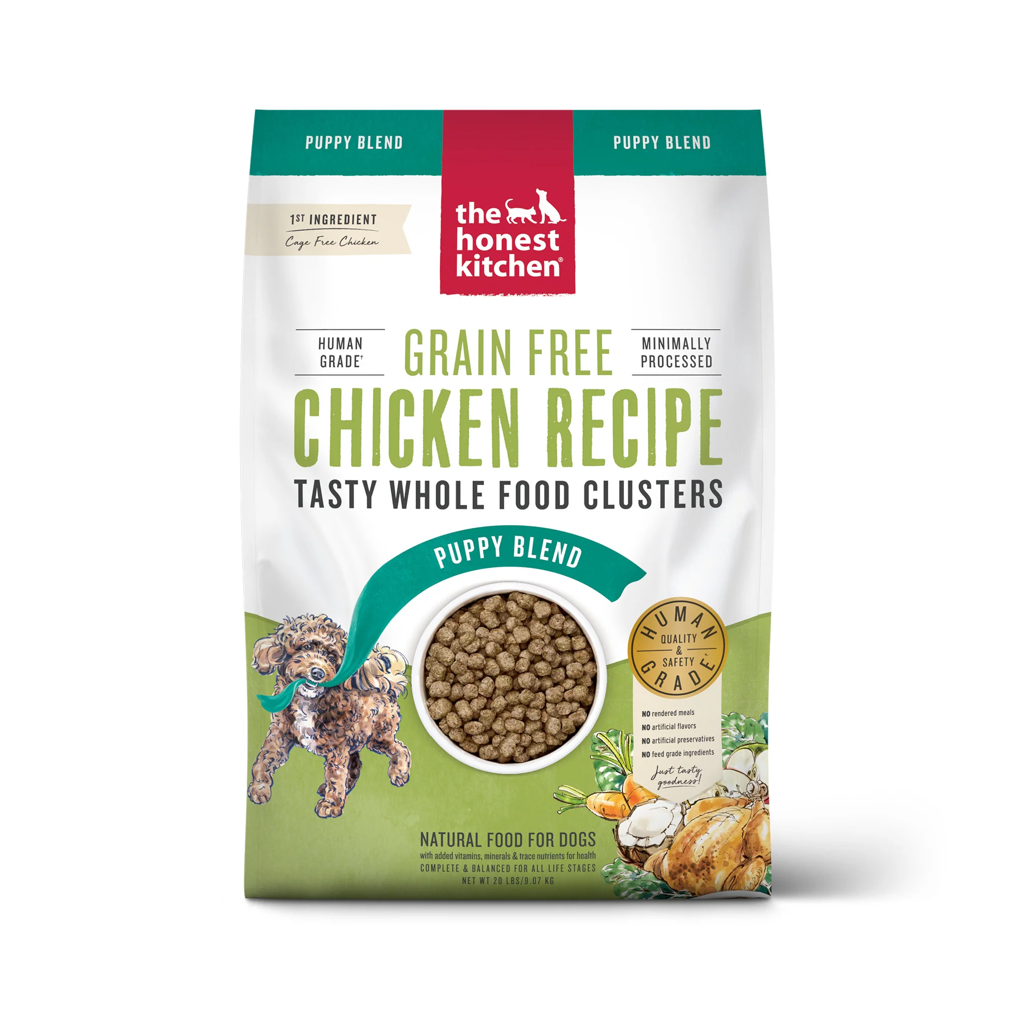 The Honest Kitchen Whole Food Clusters Puppy Grain Free Chicken Dry Dog Food 20lb - Image 1