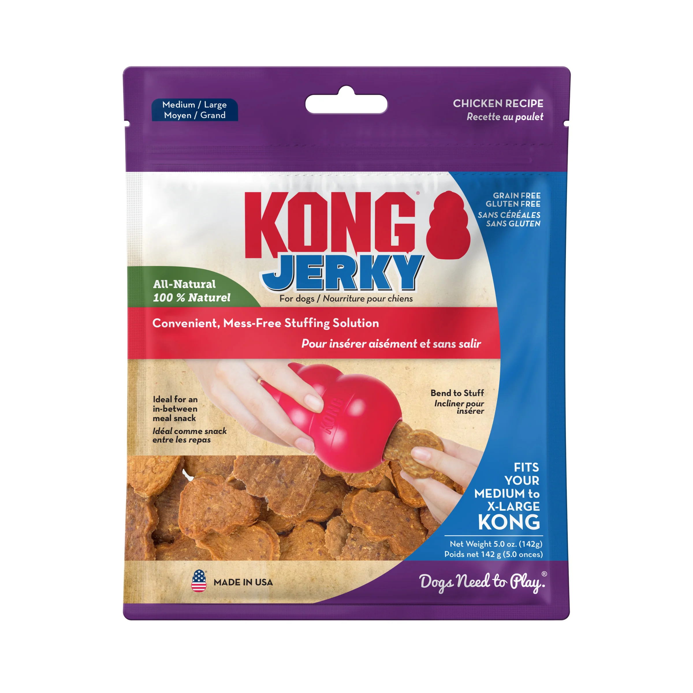 Kong Dog Treat Jerky Chicken Large - Image 1