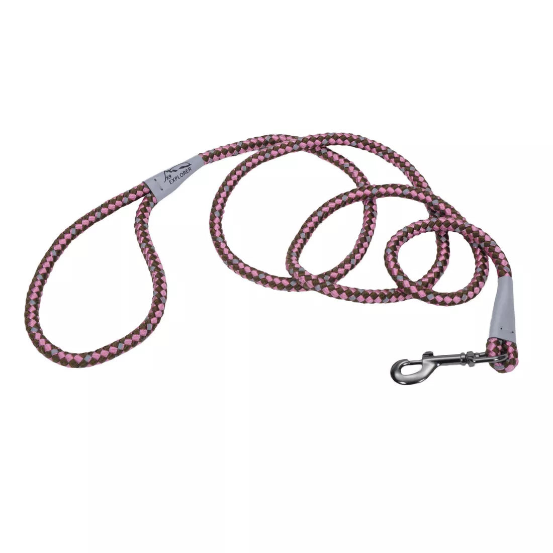 Coastal K9 Explorer 6ft Long 1/2in Reflective Braided Rope Snap Dog Leash Rosebud - Image 1