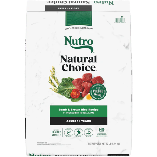 Nutro Natural Choice Dry Dog Food Adult Lamb & Brown Rice Recipe 12lb bag - Image 1