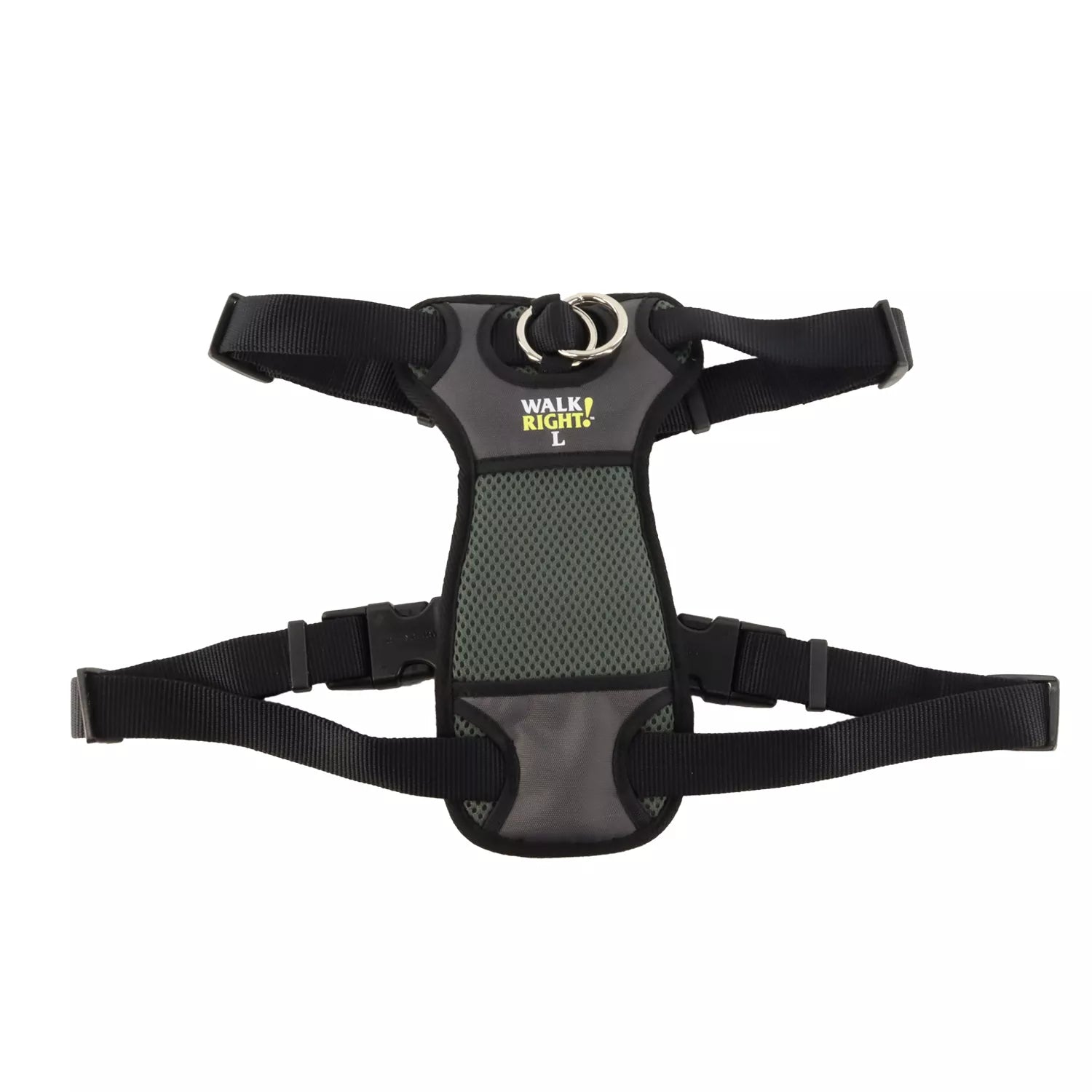 Coastal Walk Right! Front-Connect Medium 20-30in No-Pull Padded Dog Harness Black - Image 1