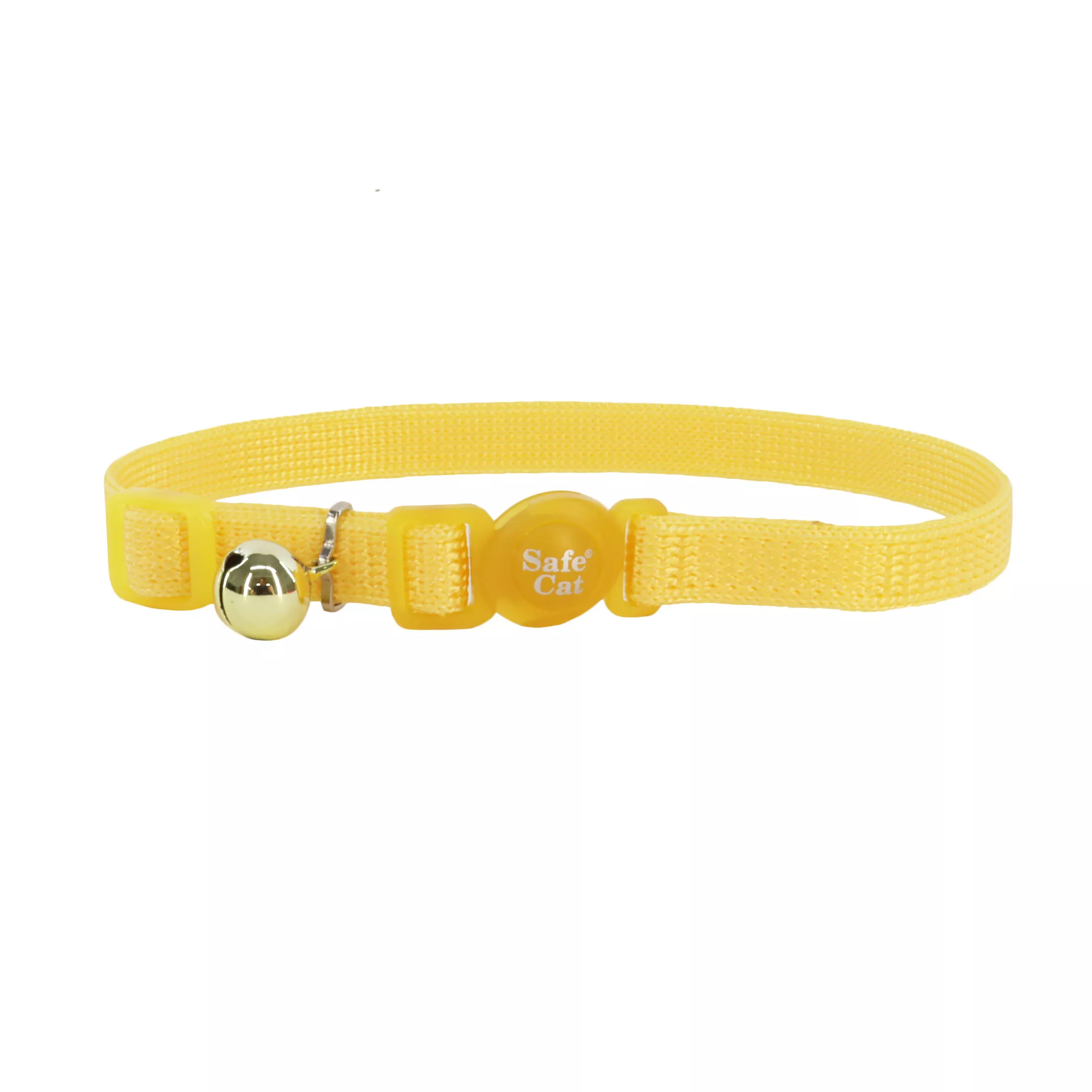 Coastal Safe Cat 3/8in Wide 8-12in Snag-proof Breakaway Collar Banana Boat Yellow - Image 1