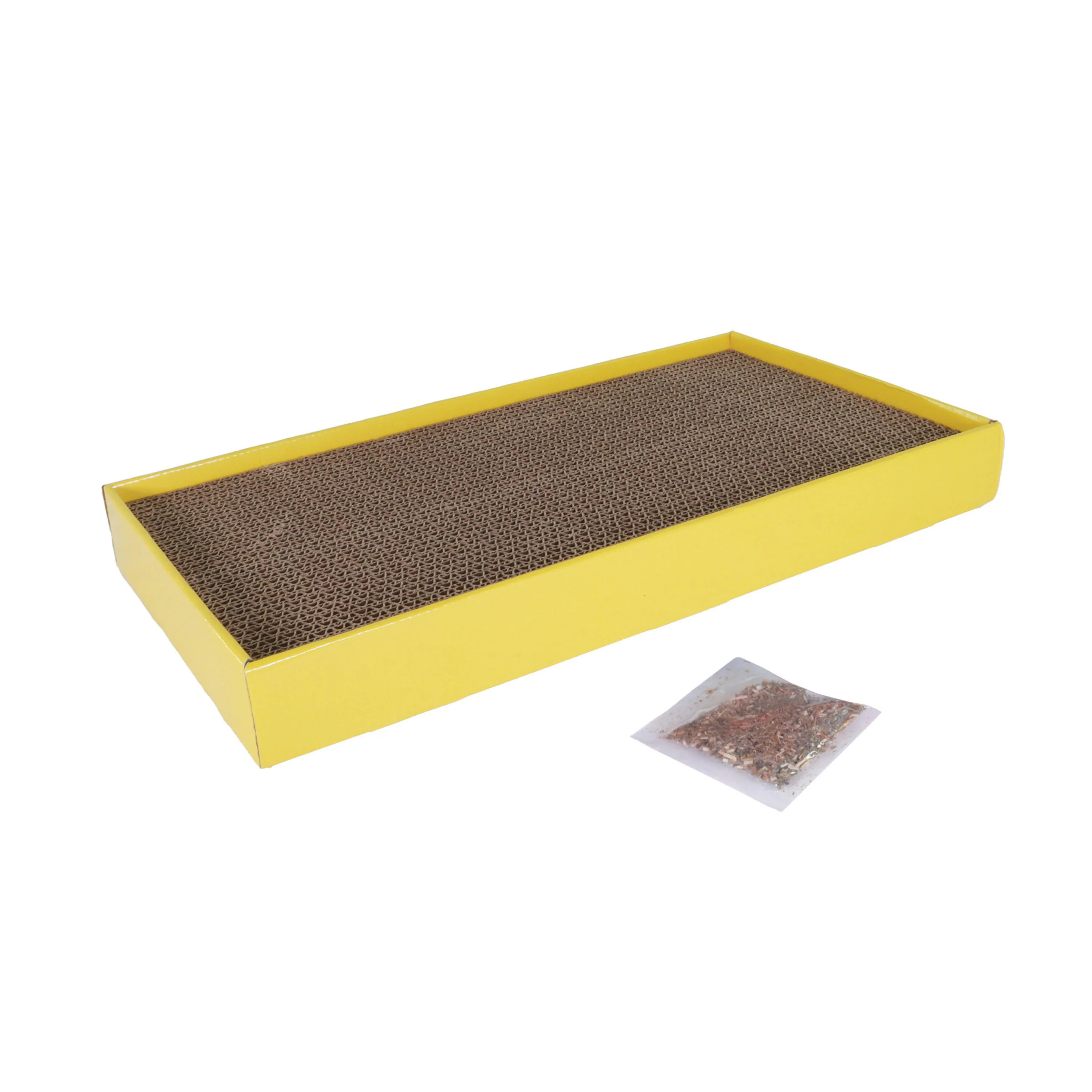 Coastal Turbo Rectangle Cat Scratcher, Yellow - Image 1