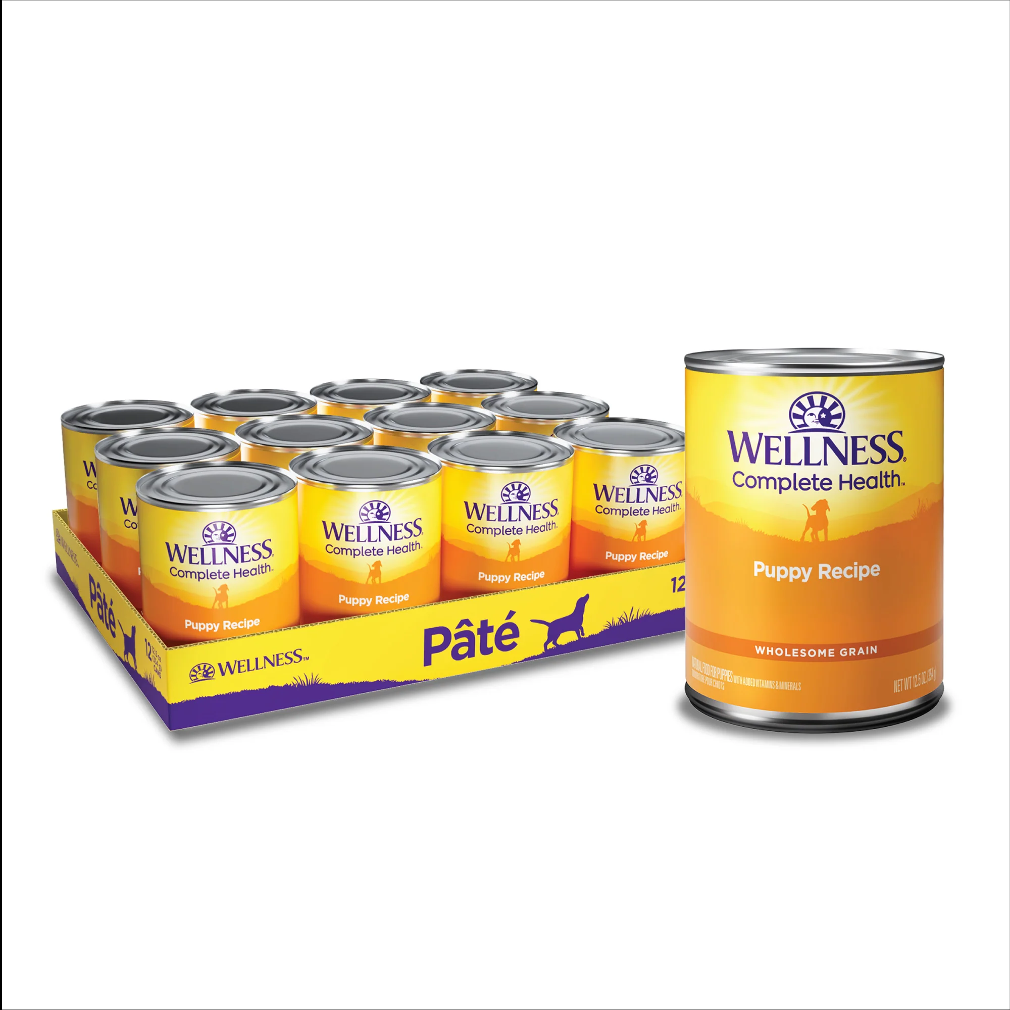 Wellness Complete Health Natural Wet Canned Puppy Food Puppy Chicken & Salmon 12.5oz Can - Image 1