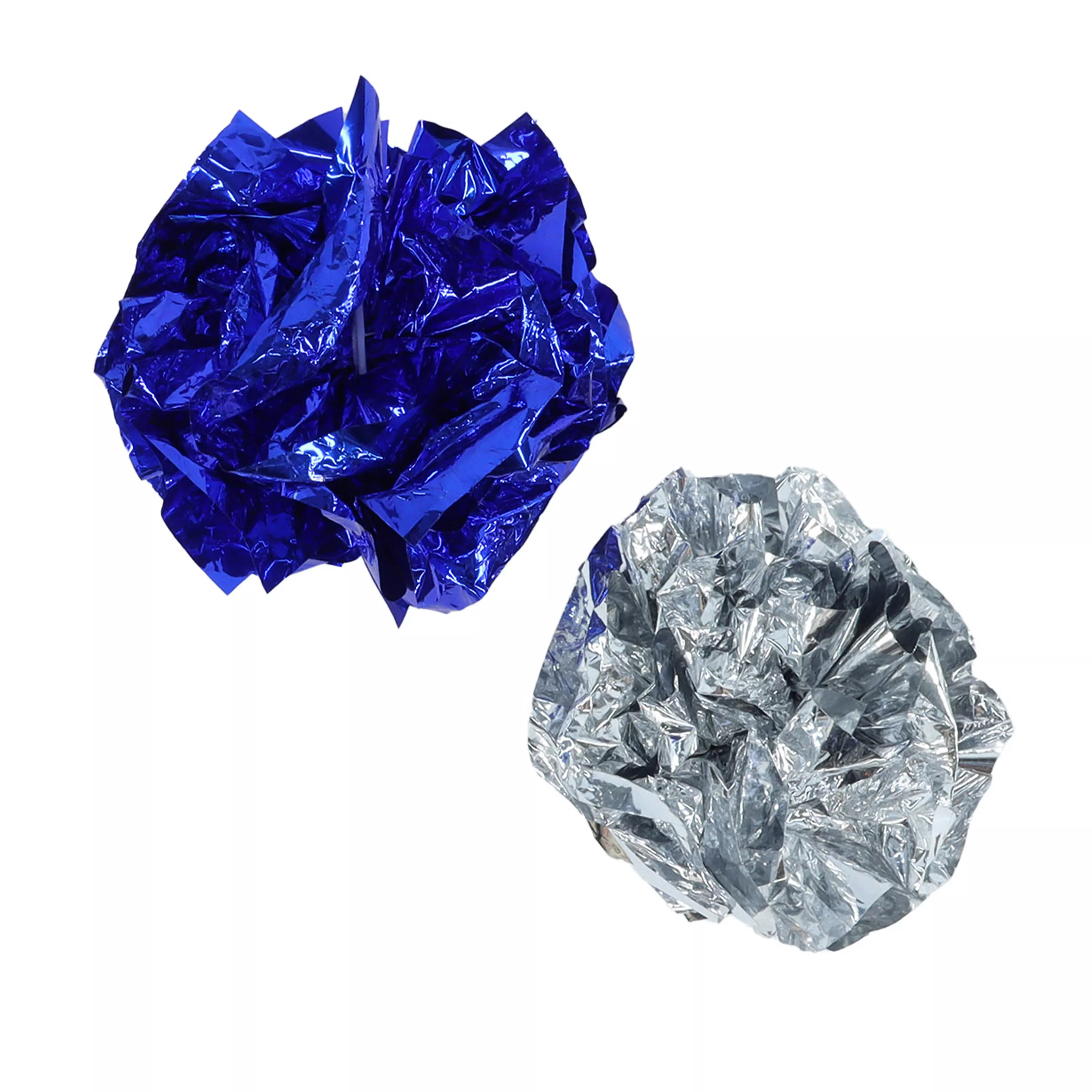 Coastal Turbo Krinkle Ball Cat Toy 2pk Blue Silver - Image 1