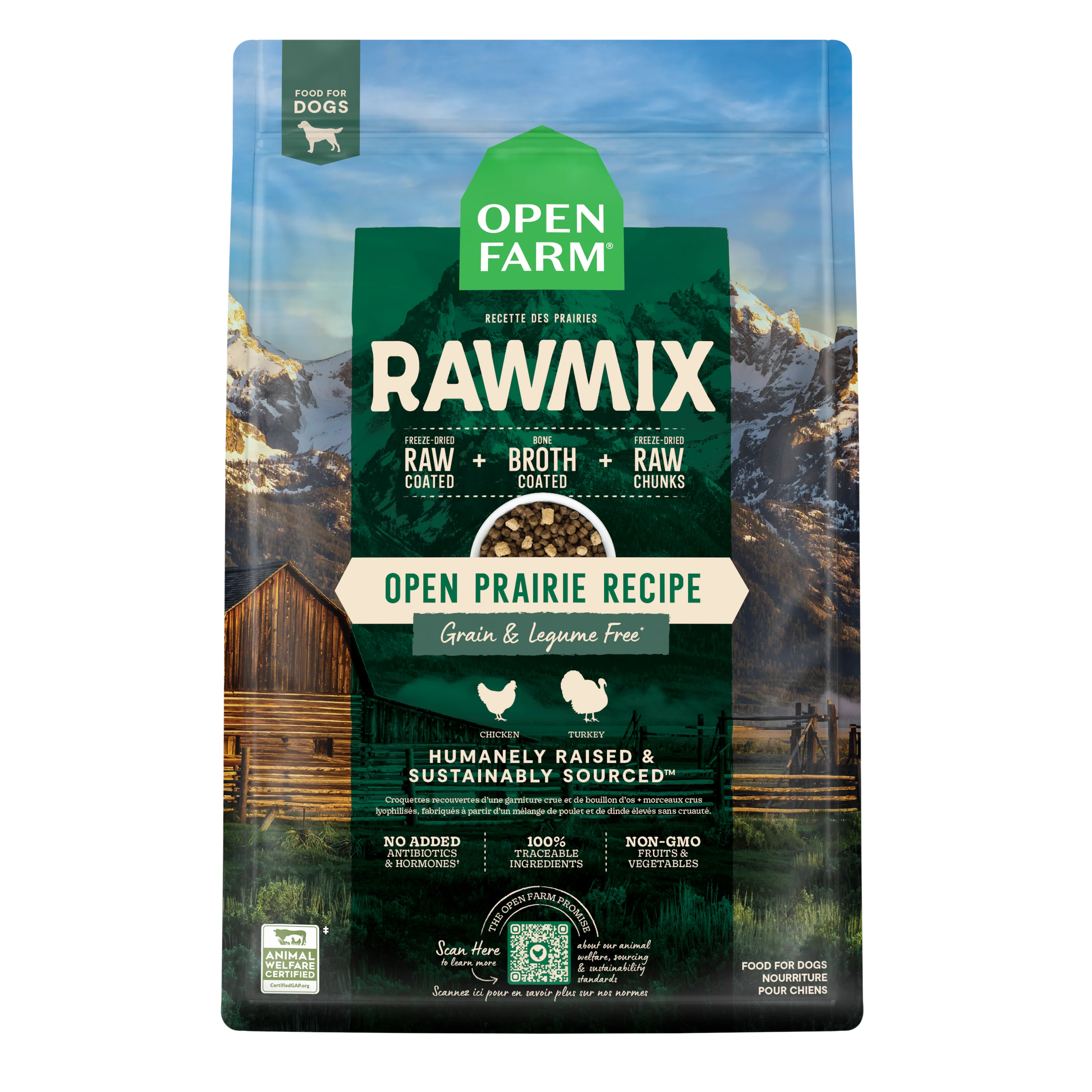 Open Farm Rawmix Open Prairie Grain Free Kibble For Dogs 20lb Bag