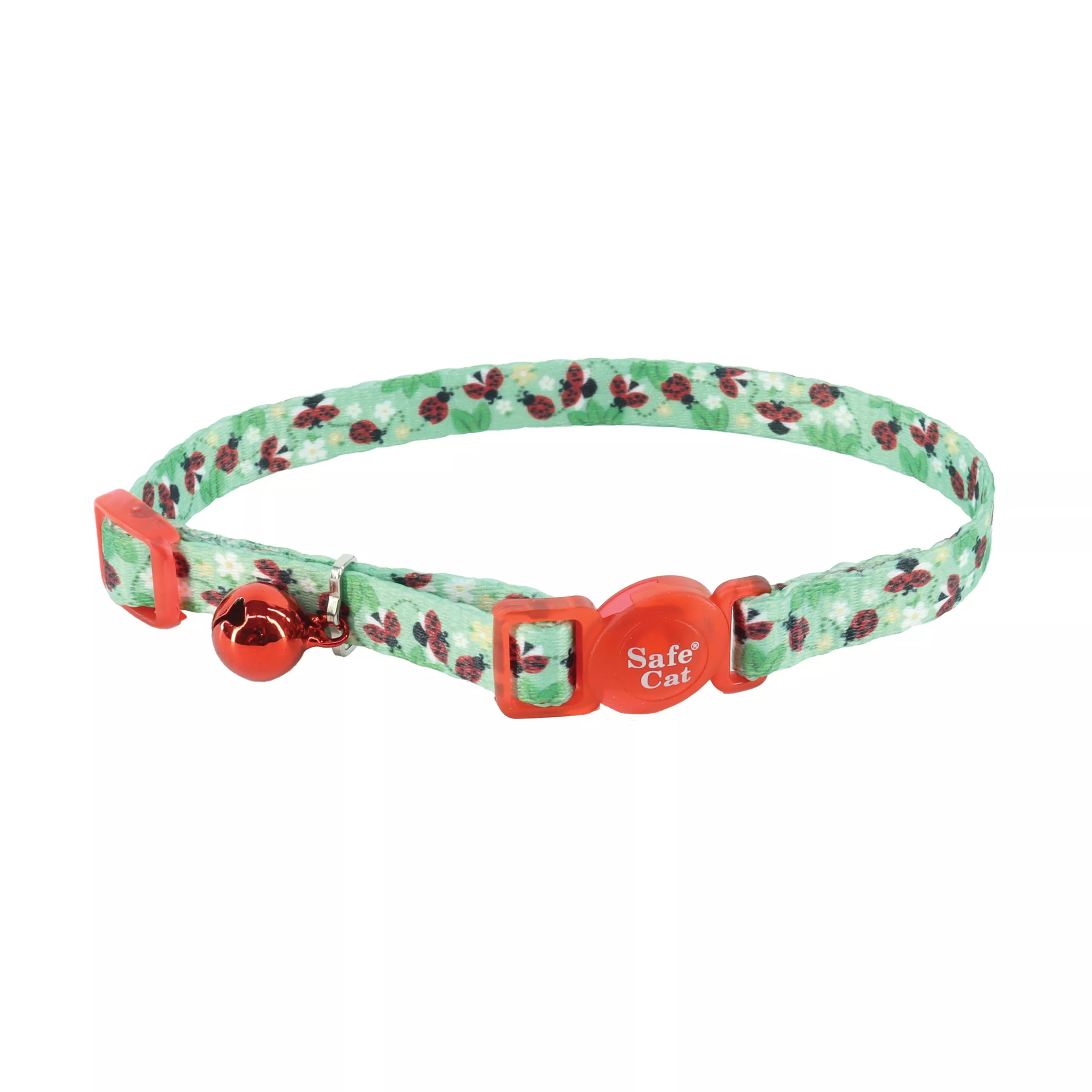 Coastal Safe Cat 3/8in Wide 8-12in Fashion Breakaway Collar Ladybugs - Image 1