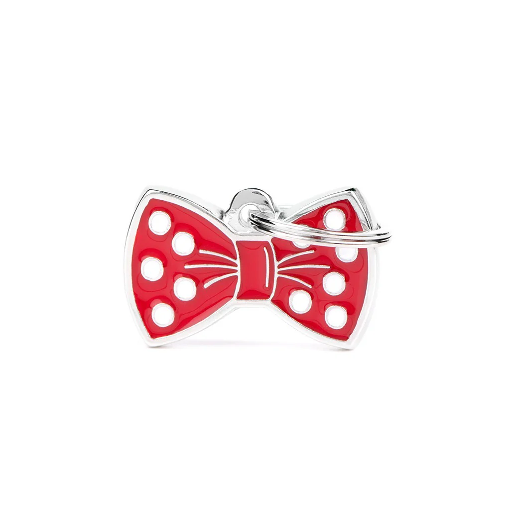 My Family ID Red Bow Tie Tag - Image 1