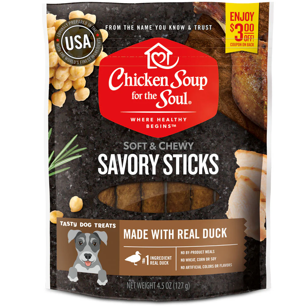 Chicken Soup Savory Sticks Duck Dog Treats 4.5oz - Image 1
