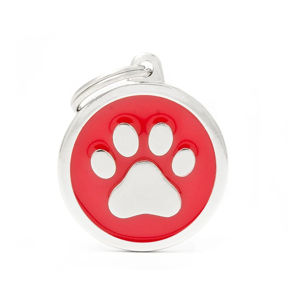 My Family ID Big Red Circle Paw Tag - Image 1
