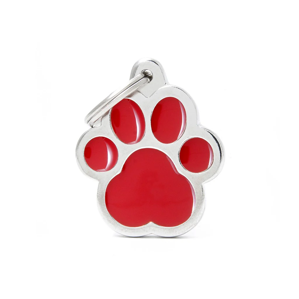 My Family ID Enameled Big Red Pawprint - Image 1