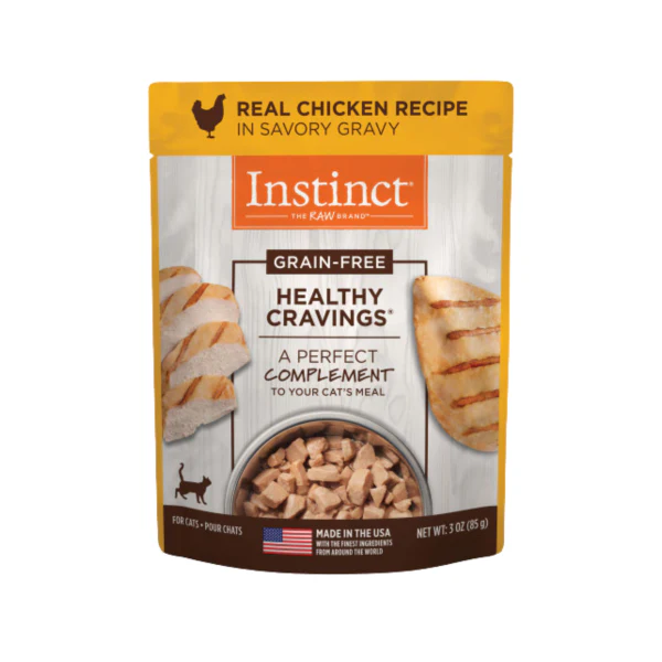 Instinct Healthy Cravings Grain-Free Real Chicken Recipe in Savory Gravy Wet Cat Food Topper 3oz Pouch - Image 1