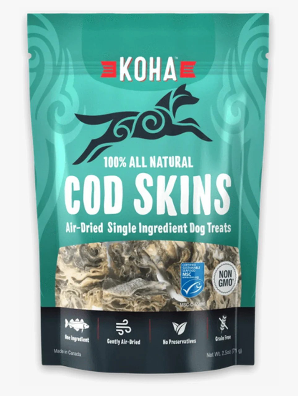 KOHA Cod Skins All Natural Treats 2.5oz - Image 1