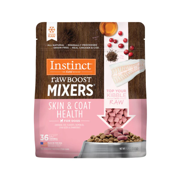 Instinct Frozen Raw Boost Mixers Grain-Free Skin & Coat Health Recipe Dog Food Topper 1.25lb Bag - Image 1
