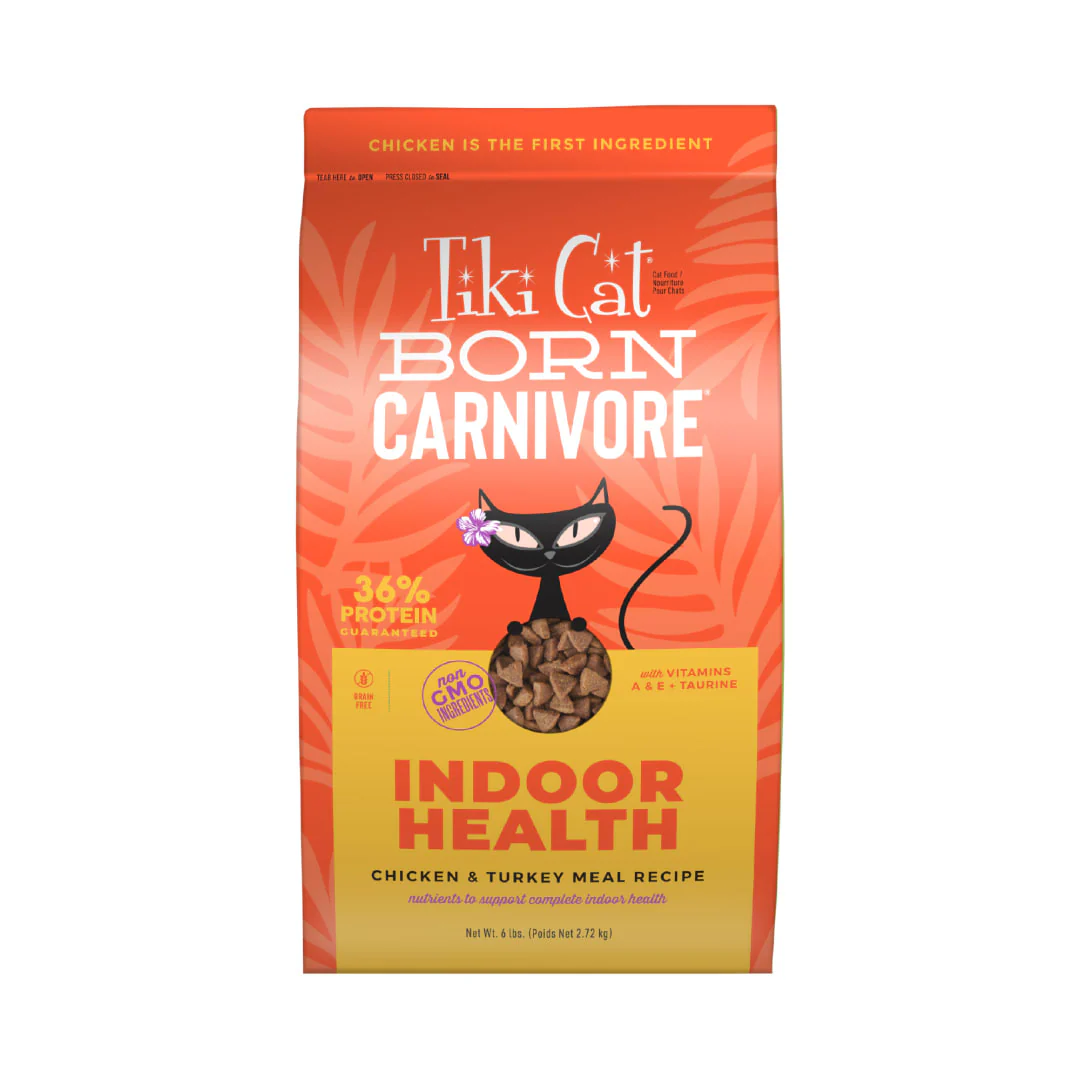 Tiki Cat Born Carnivore Indoor Health Dry Cat Food Chicken & Turkey Meal 6lb - Image 1