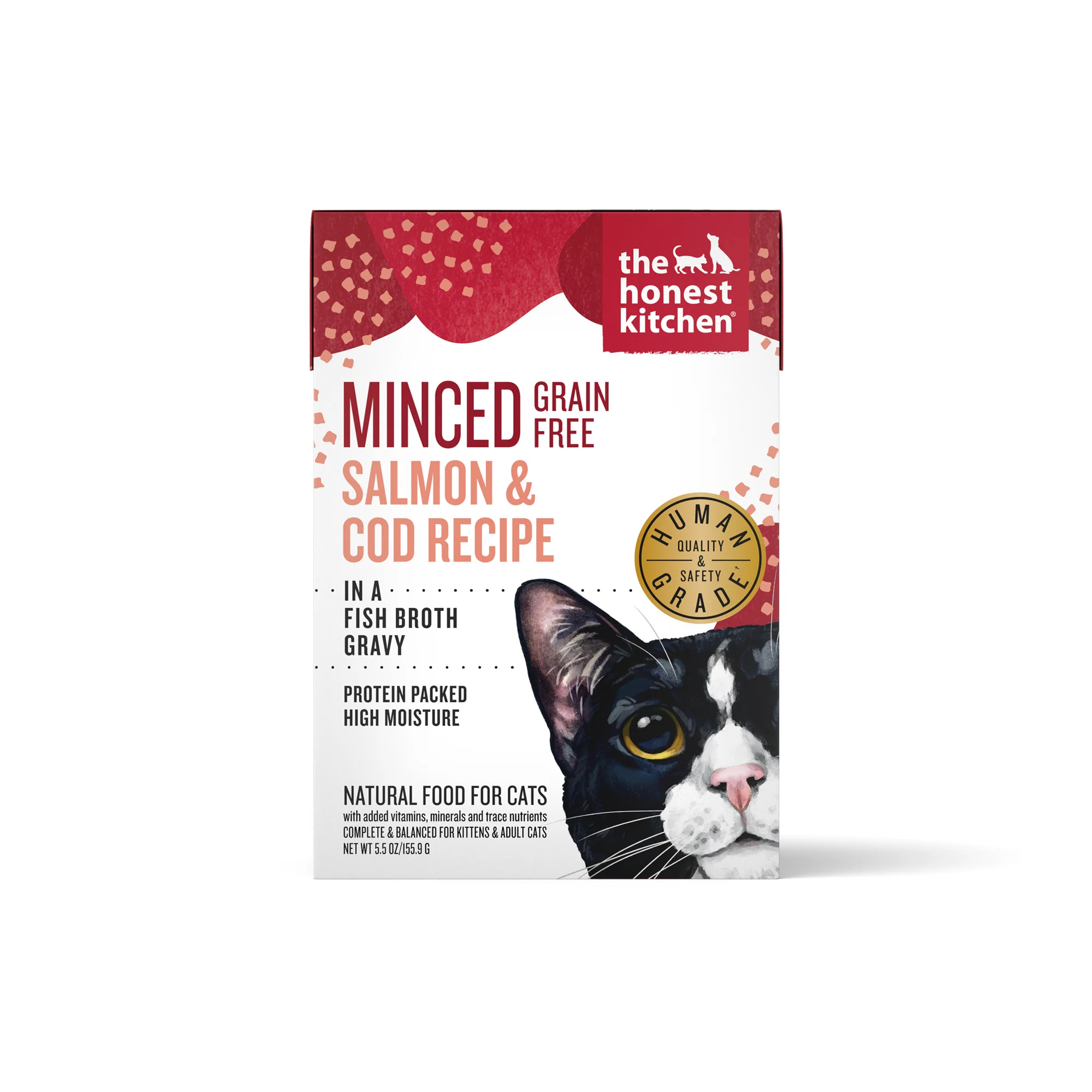 Honest Kitchen Grain Free Minced Salmon & Cod in Fish Broth Gravy Wet Cat Food 5.5oz - Image 1