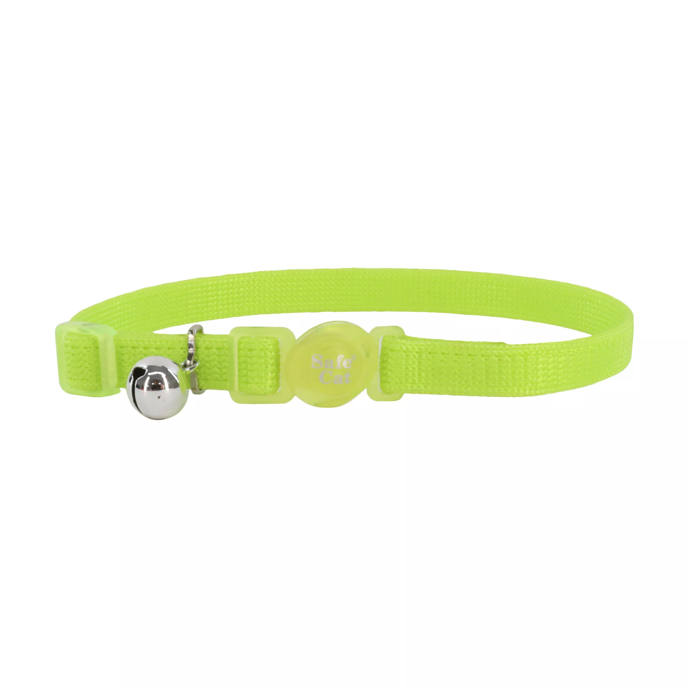 Coastal Safe Cat 3/8in Wide 8-12in Snag-proof Breakaway Collar Lime Green - Image 1