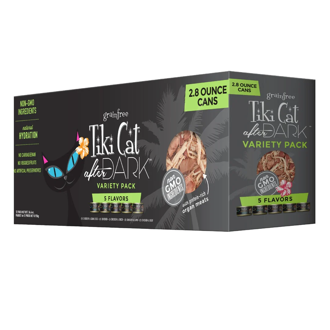 Tiki Cat After Dark Wet Cat Food Variety Pack 2.8oz Cans (12 Count) - Image 1