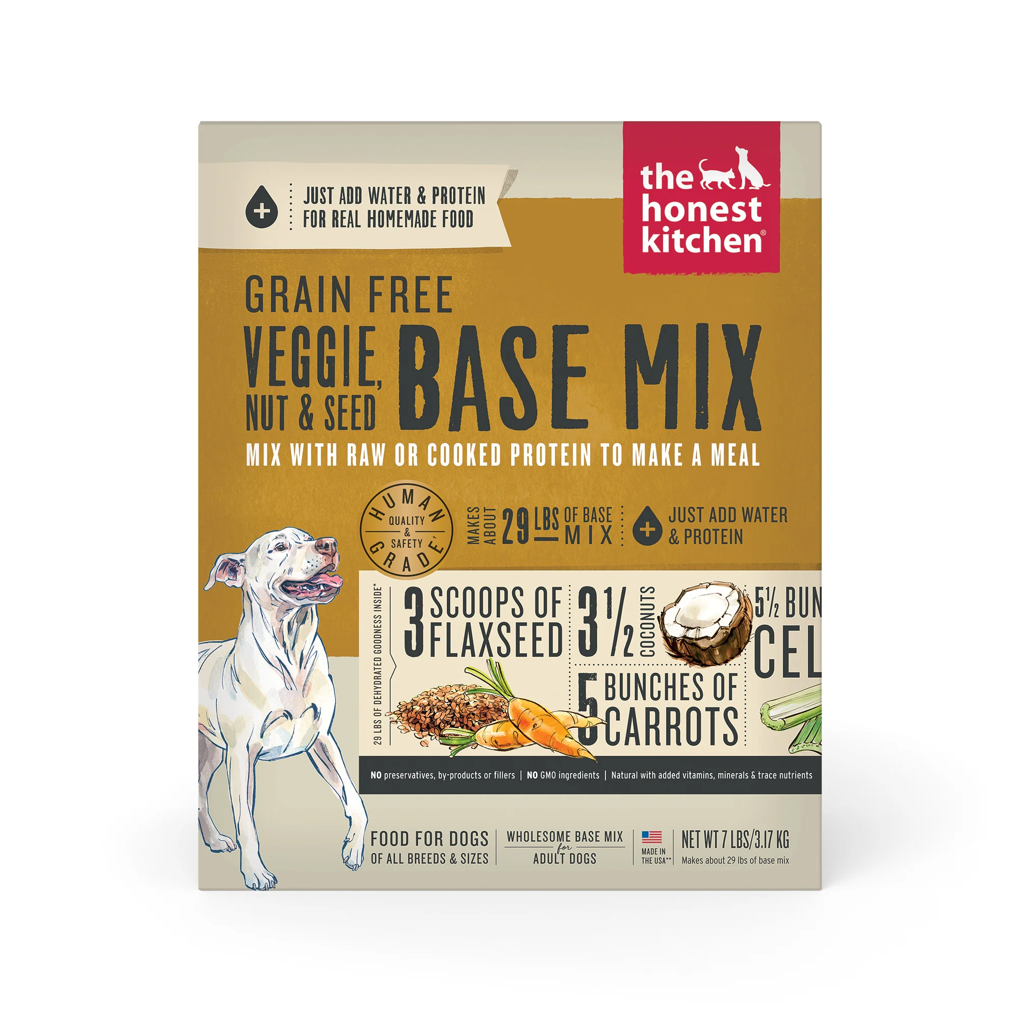 The Honest Kitchen Dehydrated Grain Free Veggie, Nut & Seed Base Mix Dog Food (Just Add Protein), 7lb - Image 1