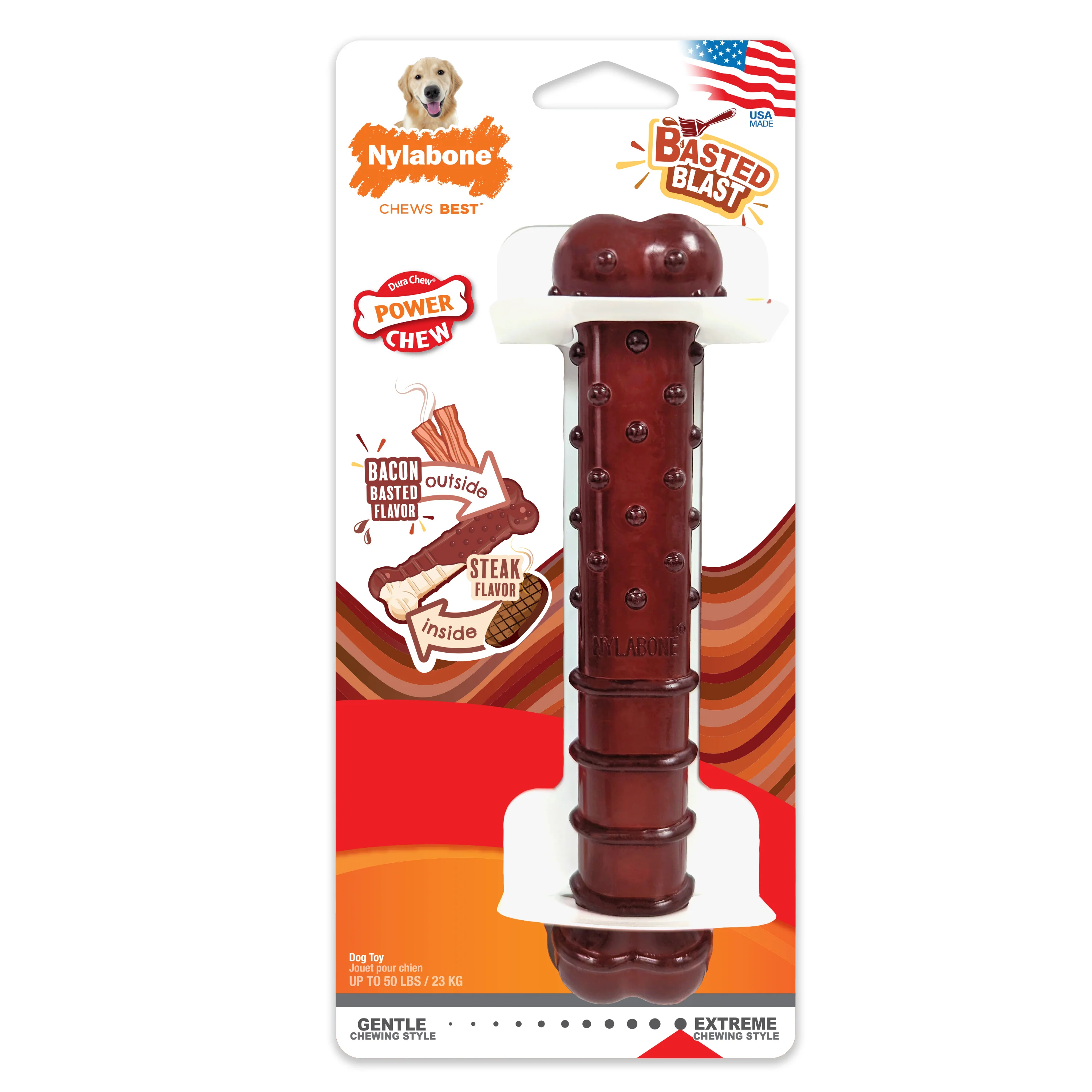 Nylabone Power Chew Basted Blast Dual Flavored Dog Chew Toys Large/Giant - Image 1