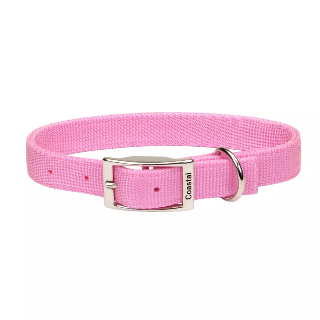 Coastal Double Ply 1in Wide 22in Dog Collar Bright Pink - Image 1