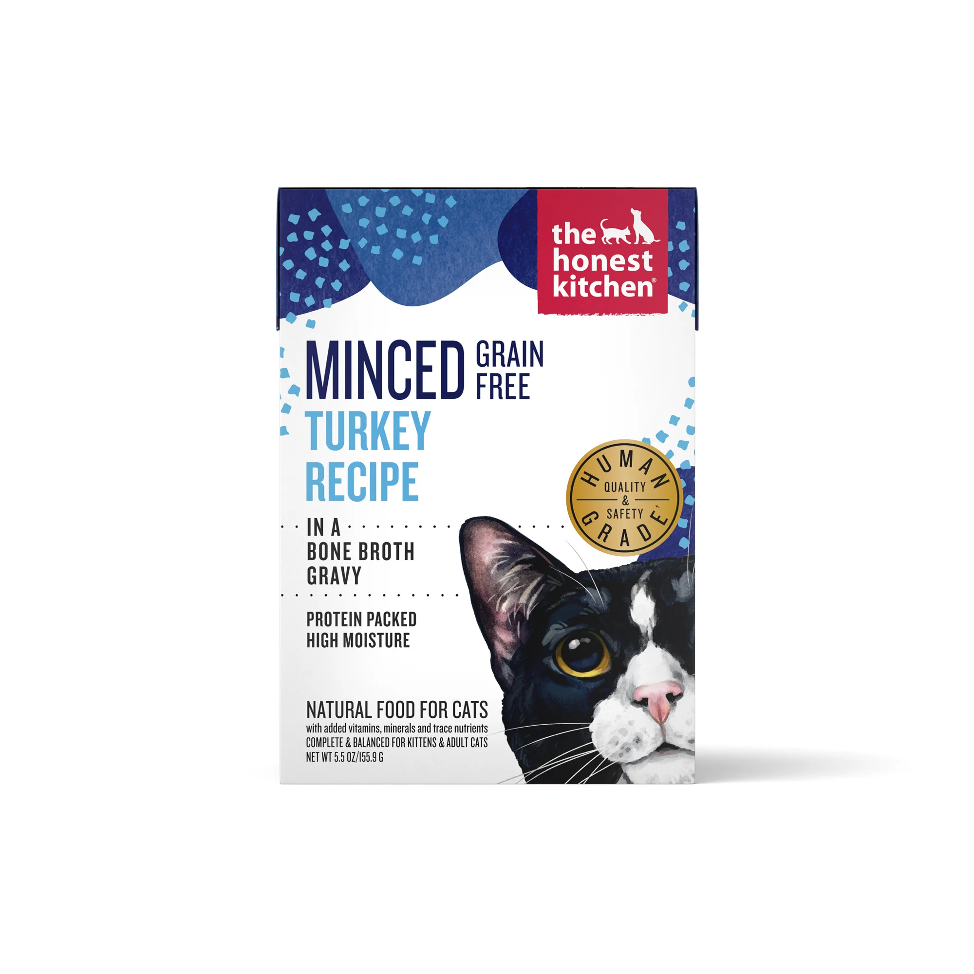 The Honest Kitchen Grain Free Minced Turkey in Bone Broth Gravy Wet Cat Food 5.5oz - Image 1